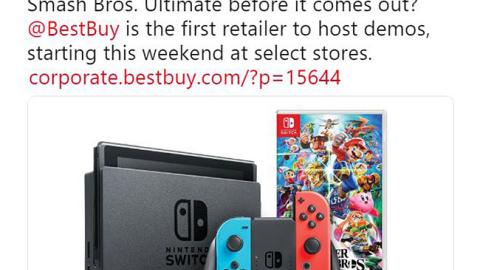 Best Buy 'Super Smash Bros. Ultimate' Demos Twitter Update