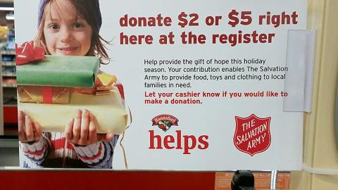 Hannaford 'Provide the Gift of Hope' Checkout Sign