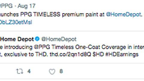 PPG Timeless Home Depot Twitter Update