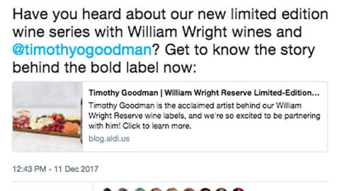 Aldi William Wright Twitter Update