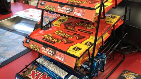 Reese's Circle K 'March Madness' Counter Rack Sign