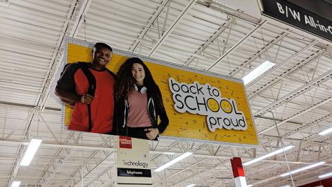Office Depot 'Back to School Proud' Ceiling Sign