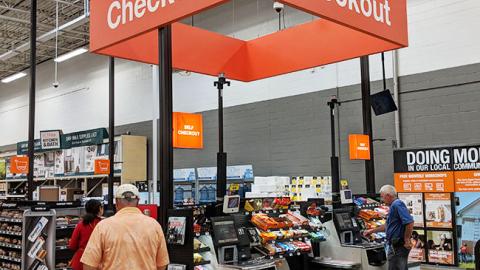 Home Depot 'Checkout' Ceiling Sign