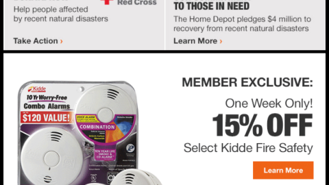 Home Depot Kidde 'Member Exclusive' Email