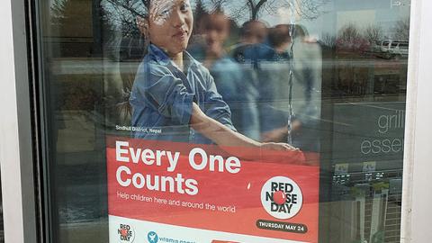 Walgreens 'Red Nose Day' Window Poster