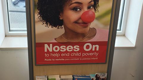 Walgreens 'Red Nose Day' Stanchion Sign