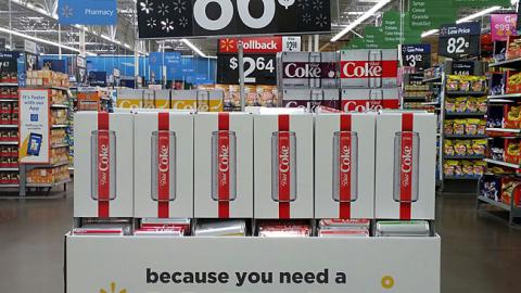 Diet Coke Walmart Gravity-Fed Half-Pallet Display