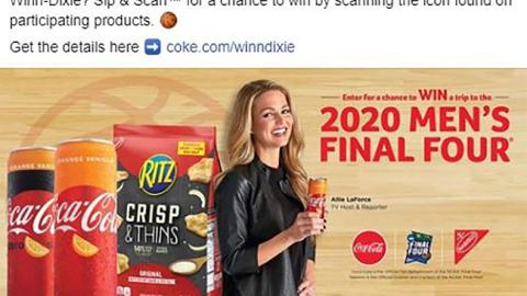 Winn-Dixie Coca-Cola, Nabisco 'Score a Trip' Facebook Update