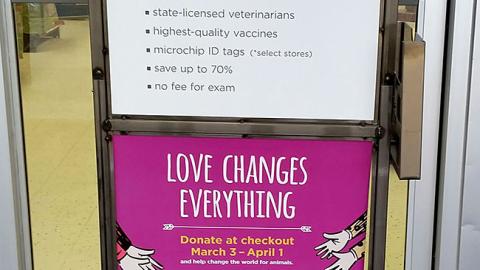 Petco 'Love Changes Everything' Stanchion Sign