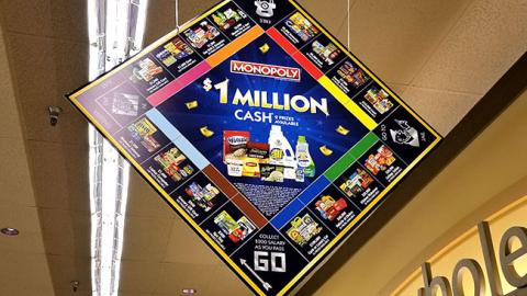 Safeway Monopoly '$1 Million Cash' Ceiling Sign