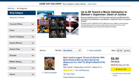 BestBuy.com 'Batman v Superman' Incentive Shop
