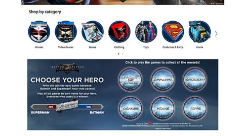 Walmart 'Batman v Superman' Web Page