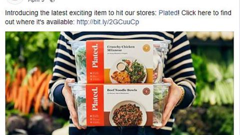 Jewel-Osco Plated 'Exciting Item' Facebook Update