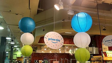 Whole Foods Prime Day Ceiling Signs