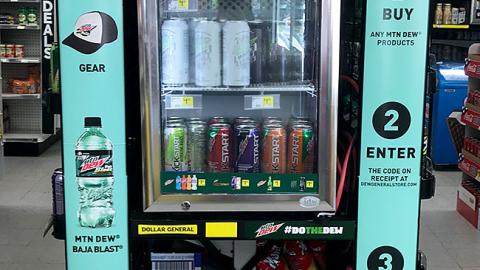 Mountain Dew Dollar General 'Gear Up with Dew' Refrigerated Endcap