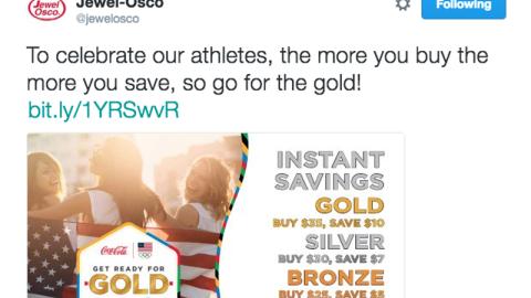 Jewel-Osco 'Get Ready for Gold' Twitter Update