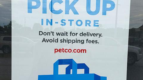 Petco 'Buy Online Pick Up In-Store' Window Poster