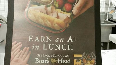Boar's Head Publix 'Earn an A+ in Lunch' Counter Card