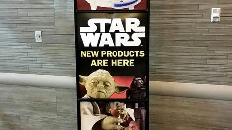 Meijer Star Wars 'New Products Are Here' Stanchion Sign