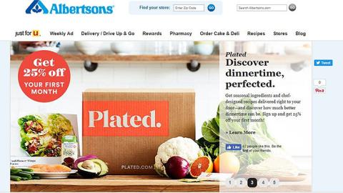 Albertsons Plated 'Get 25% Off' Carousel Ad