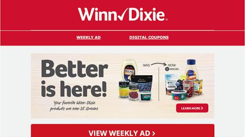 Winn-Dixie SE Grocers 'Better Is Here' Email Ad