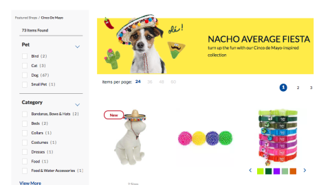 PetSmart 'Nacho Average Fiesta' E-Commerce Page