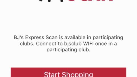 BJ's Express Scan App Screen