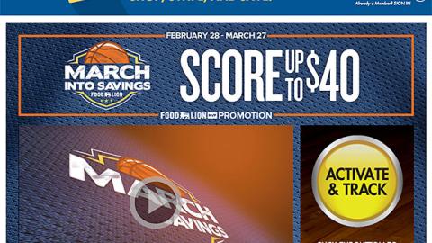 Food Lion 'March Into Savings' Leaderboard Ad