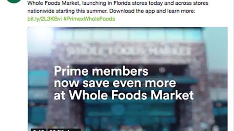 Whole Foods 'Introducing New Savings' Twitter Update