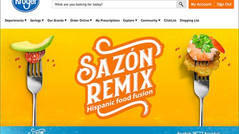 Kroger 'Sazon Remix' Web Page