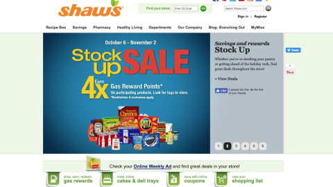 Shaws 'Stock Up Sale' Carousel Ad