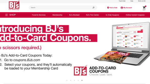 BJ's 'Add-to-Card Coupons' Carousel Ad