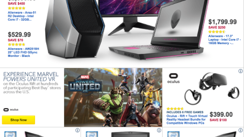 Best Buy Alienware 'Save up to $300' Feature