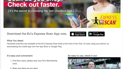 BJ's Express Scan Web Page