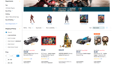 Walmart 'Justice League' Shop