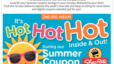 ShopRite 'Summer Coupon Event' Email Ad