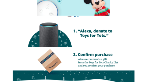 Amazon Alexa Toys for Tots Web Page