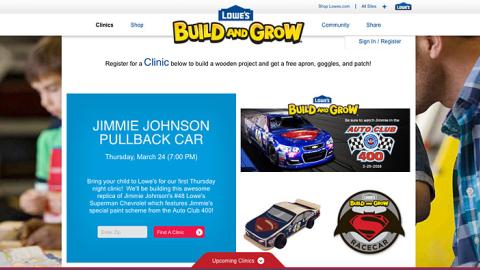 Lowe's 'Build and Grow' Registration Page