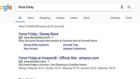 Amazon 'Force Friday' Paid Search Ad