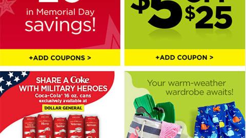 Dollar General Coca-Cola 'Share a Coke with Military Heroes' Email Ad