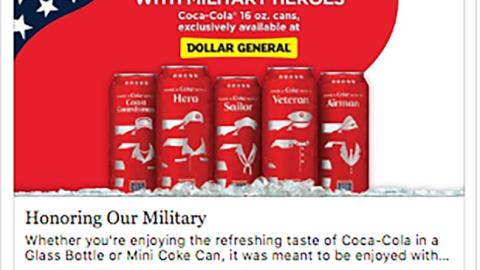 Dollar General Coca-Cola 'Honoring Our Military' Facebook Update