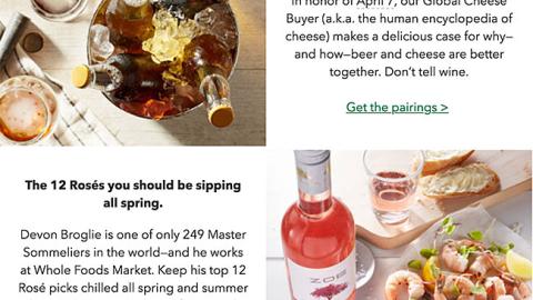Whole Foods 'Sipping All Spring' Email Ad