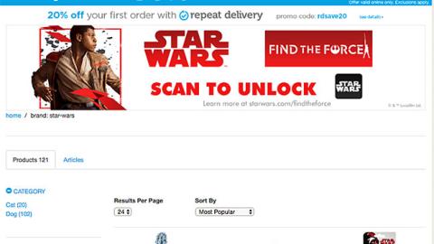 Petco Star Wars E-Commerce Page