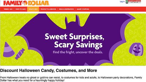 Family Dollar 'Sweet Surprises' Web Page