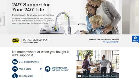 Best Buy Total Tech Support Landing Page