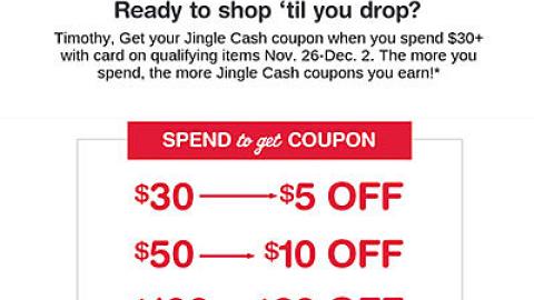 Walgreens 'Jingle Cash' Email