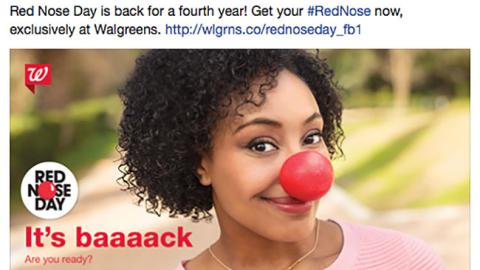 Walgreens 'Red Nose Day' Facebook Update