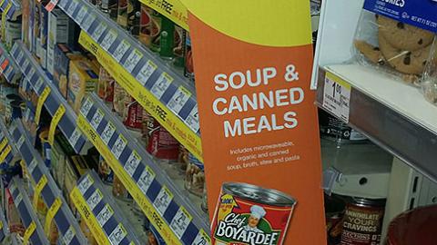 Walgreens 'Soup & Canned Meals' Violator