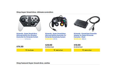 Best Buy 'Super Smash Bros. Ultimate' Web Page