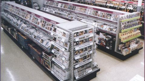 Kmart Audiocassette, CD and Videotape Display